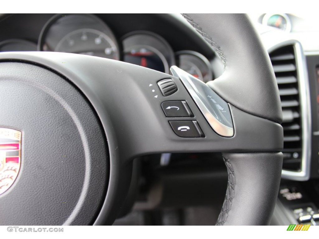 2012 Porsche Cayenne Standard Cayenne Model Black Steering Wheel Photo #62430774