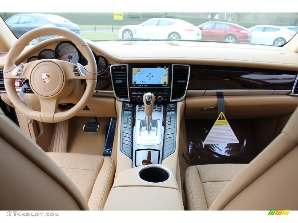 2012 Porsche Panamera S Hybrid Luxor Beige Dashboard Photo #62431059