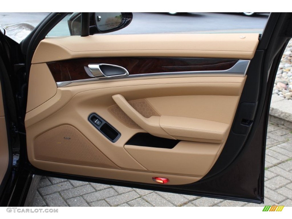 2012 Porsche Panamera S Hybrid Luxor Beige Door Panel Photo #62431095