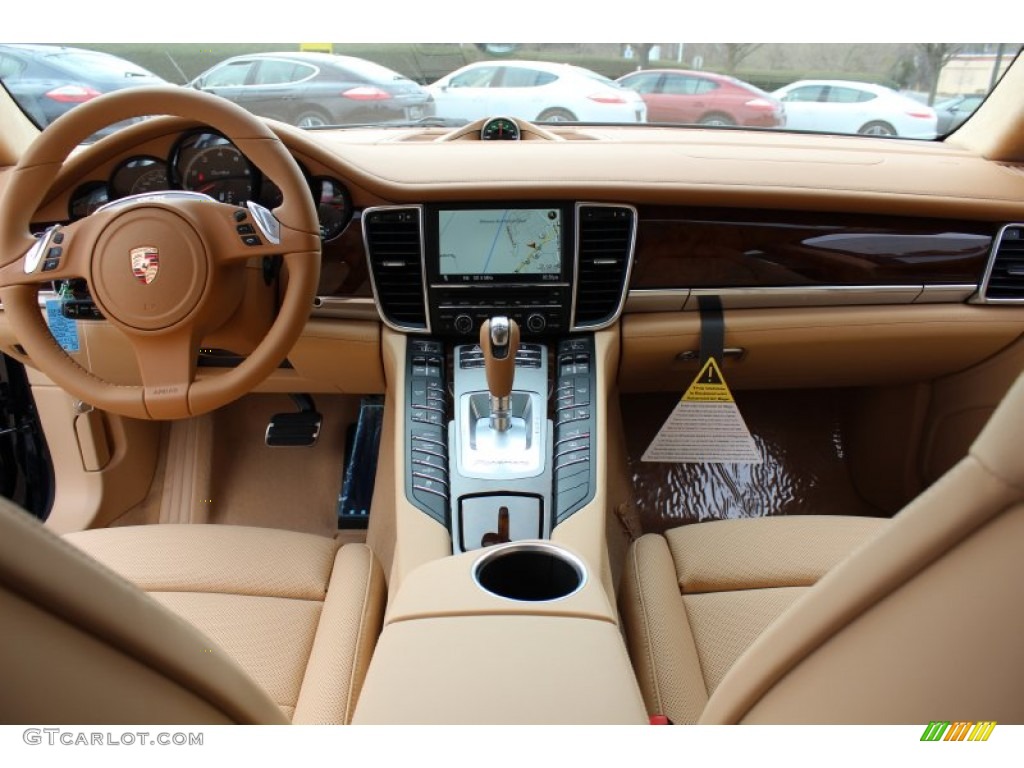 2012 Porsche Panamera Turbo Luxor Beige Dashboard Photo #62431263