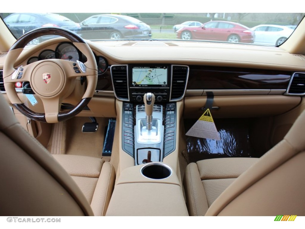 2012 Porsche Panamera S Hybrid Luxor Beige Dashboard Photo #62431368
