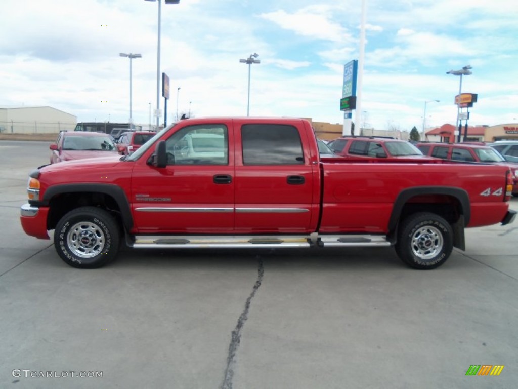 2006 Sierra 2500HD SLT Crew Cab 4x4 - Fire Red / Dark Pewter photo #6