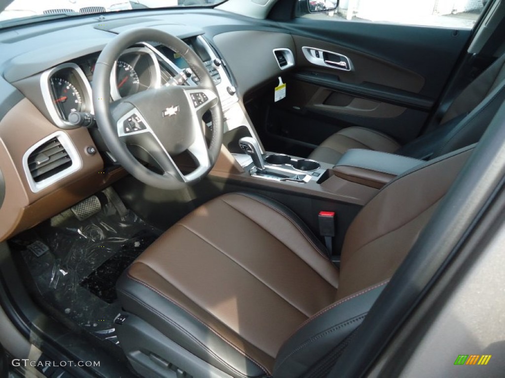 Brownstone/Jet Black Interior 2012 Chevrolet Equinox LTZ Photo #62435262
