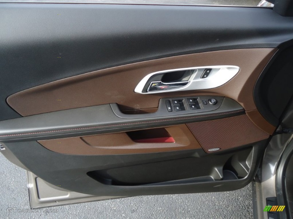 2012 Chevrolet Equinox LTZ Brownstone/Jet Black Door Panel Photo #62435281