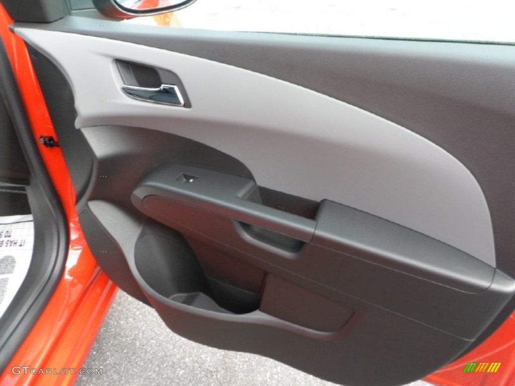 2012 Chevrolet Sonic LTZ Hatch Jet Black/Dark Titanium Door Panel Photo #62436601