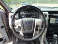 Platinum Steel Gray/Black Leather Steering Wheel Photo for 2012 Ford F150 #62437498