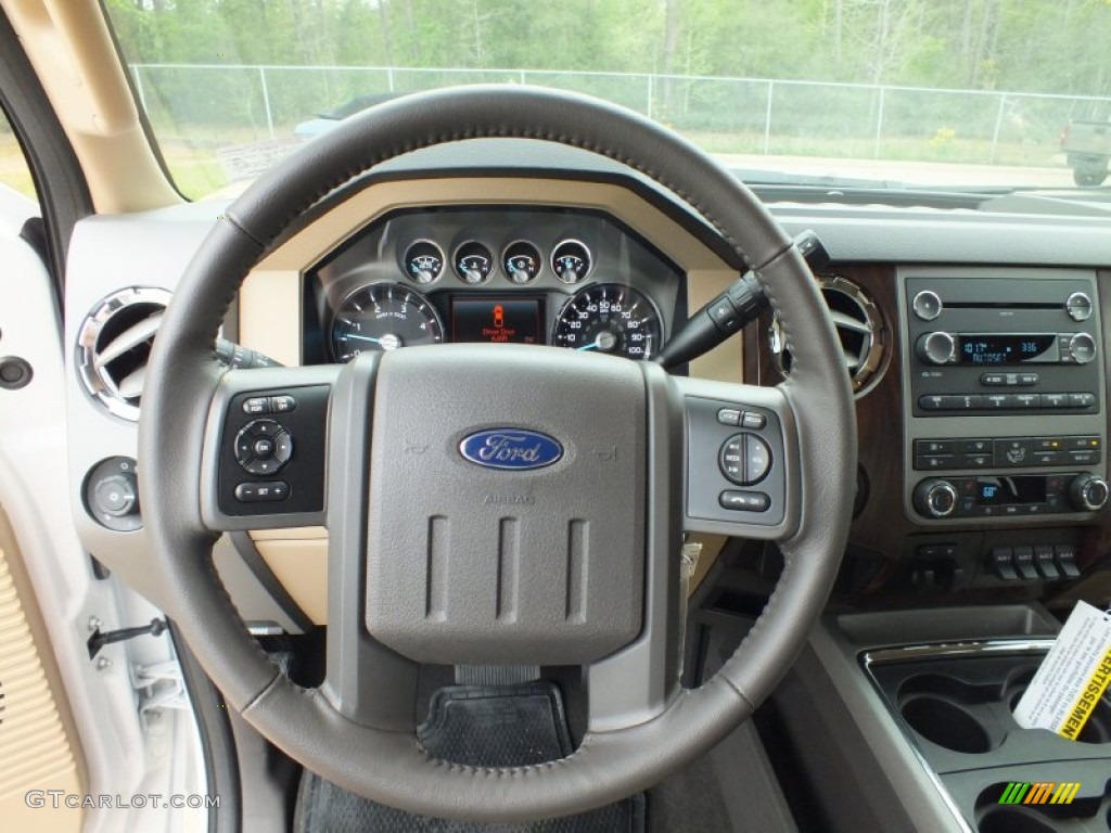 2012 Ford F350 Super Duty Lariat Crew Cab 4x4 Adobe Steering Wheel Photo #62437663