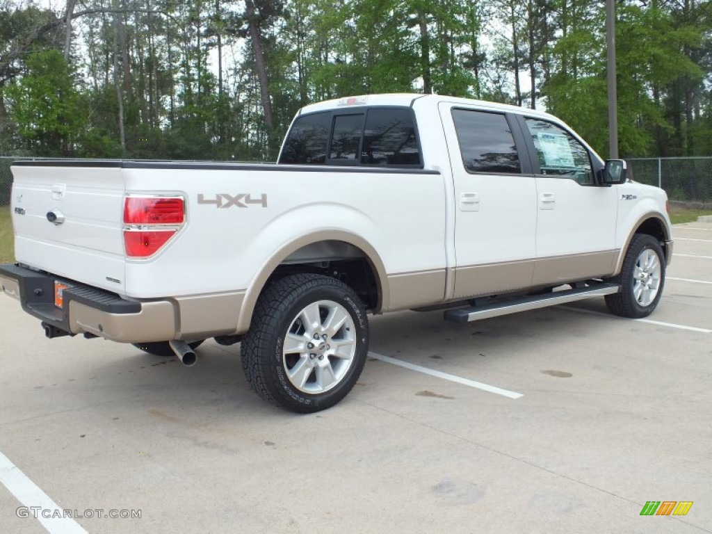 2012 F150 Lariat SuperCrew 4x4 - White Platinum Metallic Tri-Coat / Pale Adobe photo #5