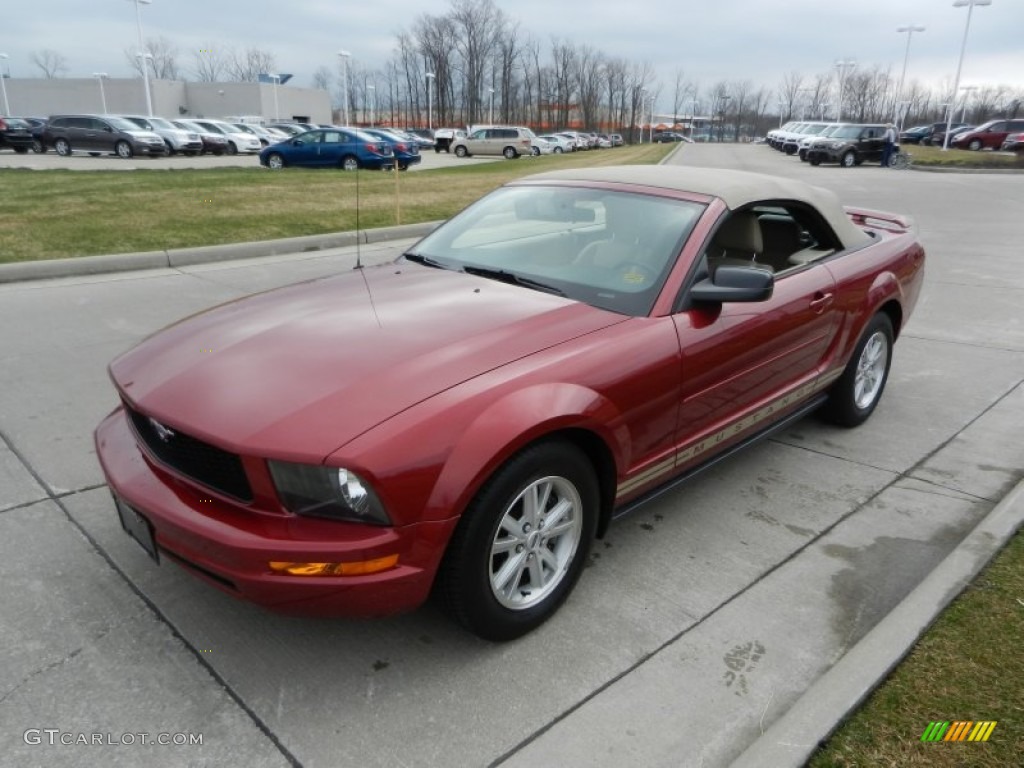 2006 Mustang V6 Premium Convertible - Redfire Metallic / Light Parchment photo #2