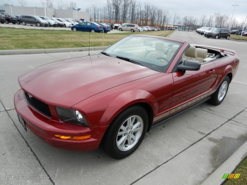 2006 Mustang V6 Premium Convertible - Redfire Metallic / Light Parchment photo #4