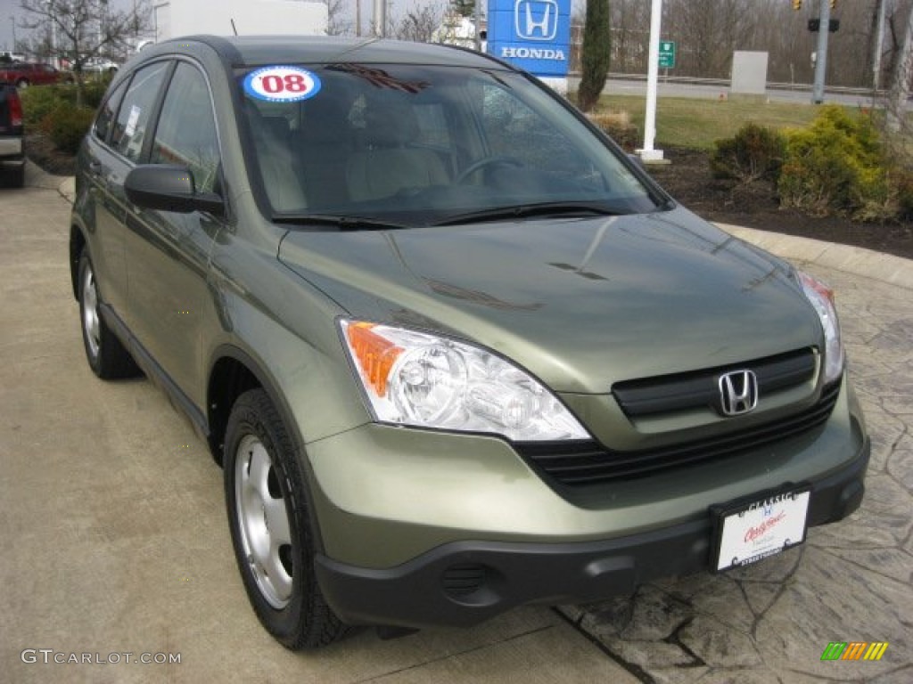 2008 CR-V LX 4WD - Green Tea Metallic / Ivory photo #3