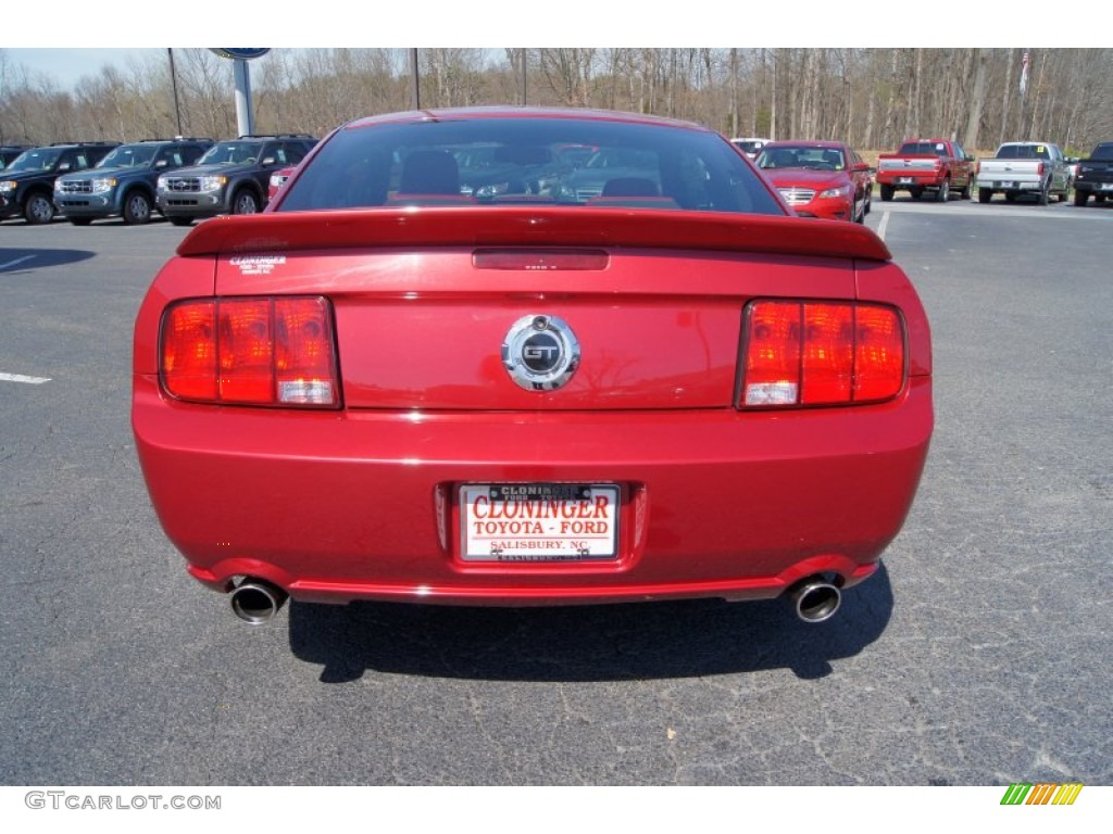 2007 Mustang GT Premium Coupe - Redfire Metallic / Black/Red photo #4