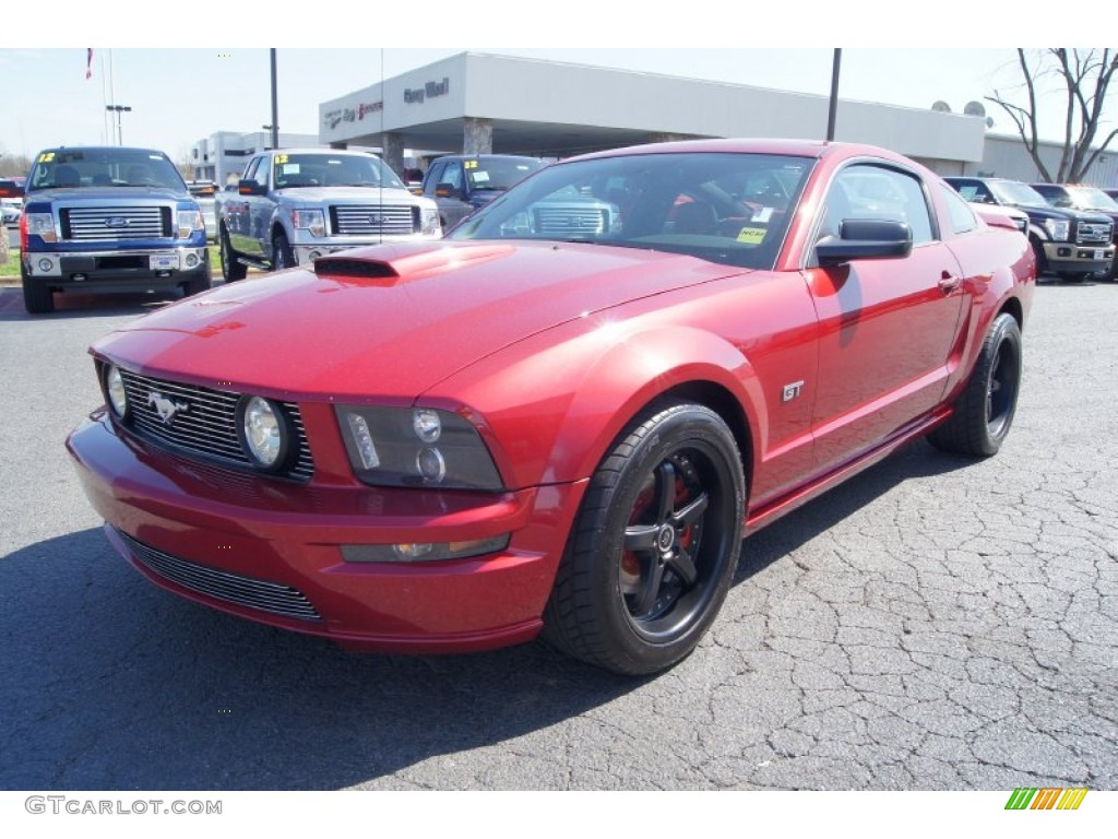 2007 Mustang GT Premium Coupe - Redfire Metallic / Black/Red photo #6