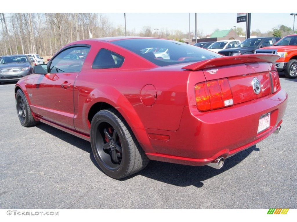 2007 Mustang GT Premium Coupe - Redfire Metallic / Black/Red photo #37