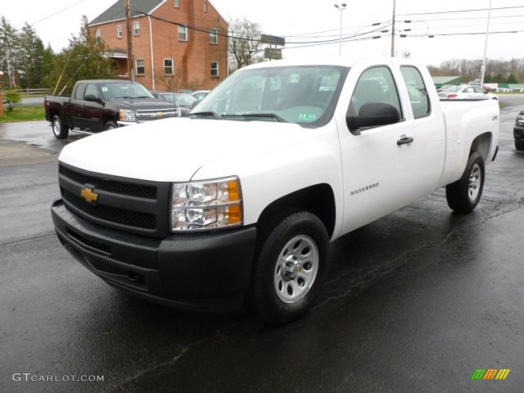 2012 Silverado 1500 Work Truck Extended Cab 4x4 - Summit White / Dark Titanium photo #3