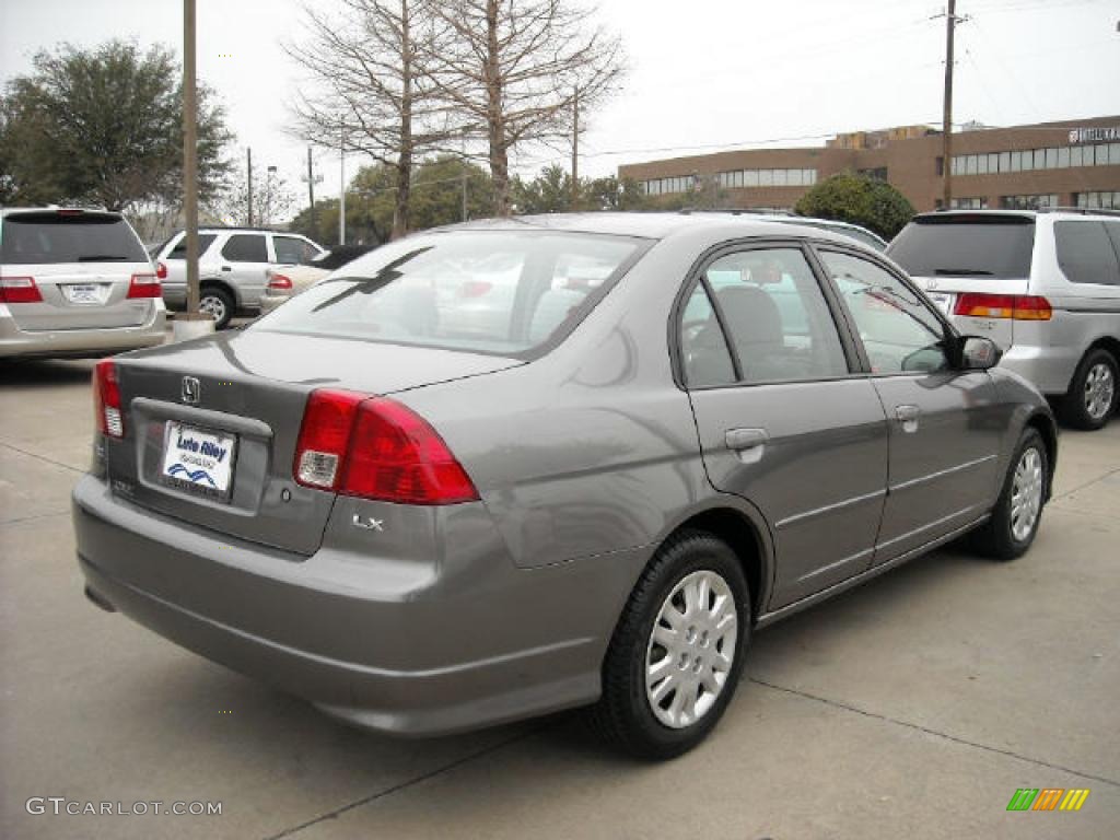 2005 Civic LX Sedan - Magnesium Metallic / Gray photo #7