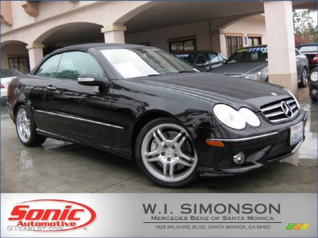 2008 CLK 550 Cabriolet - Black / Black photo #1