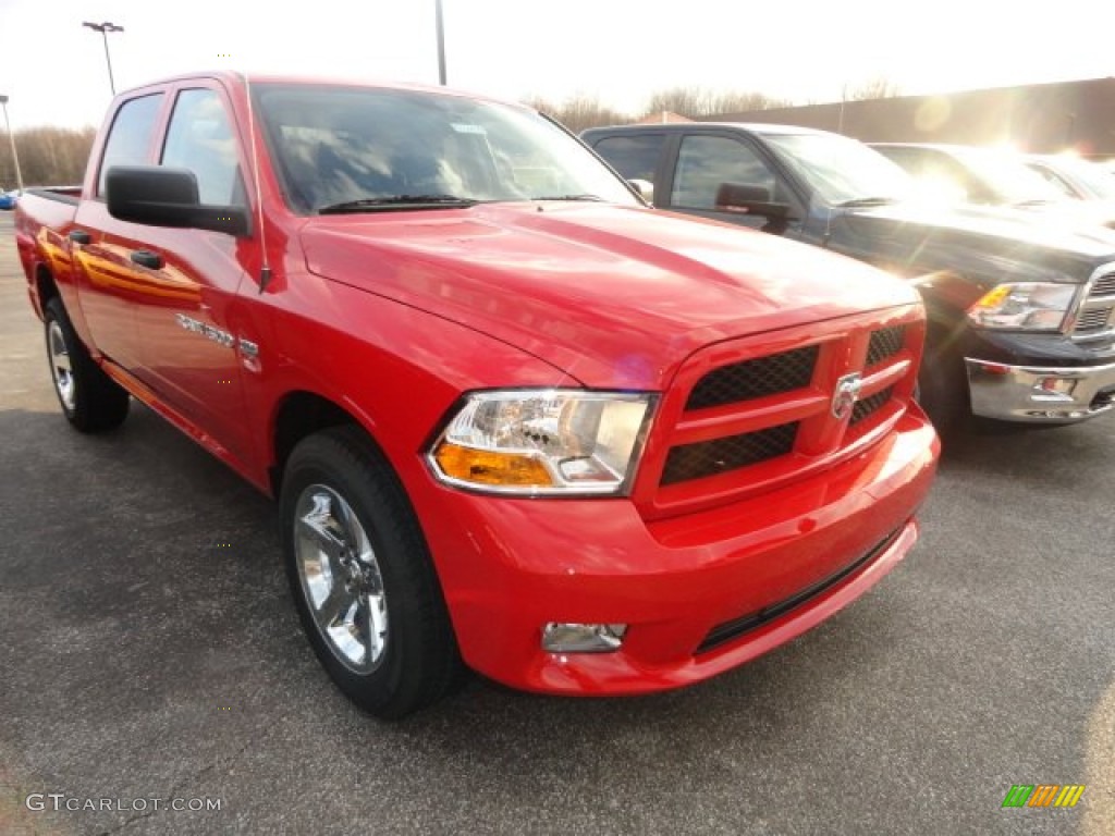 2012 Ram 1500 Express Crew Cab 4x4 - Flame Red / Dark Slate Gray/Medium Graystone photo #3