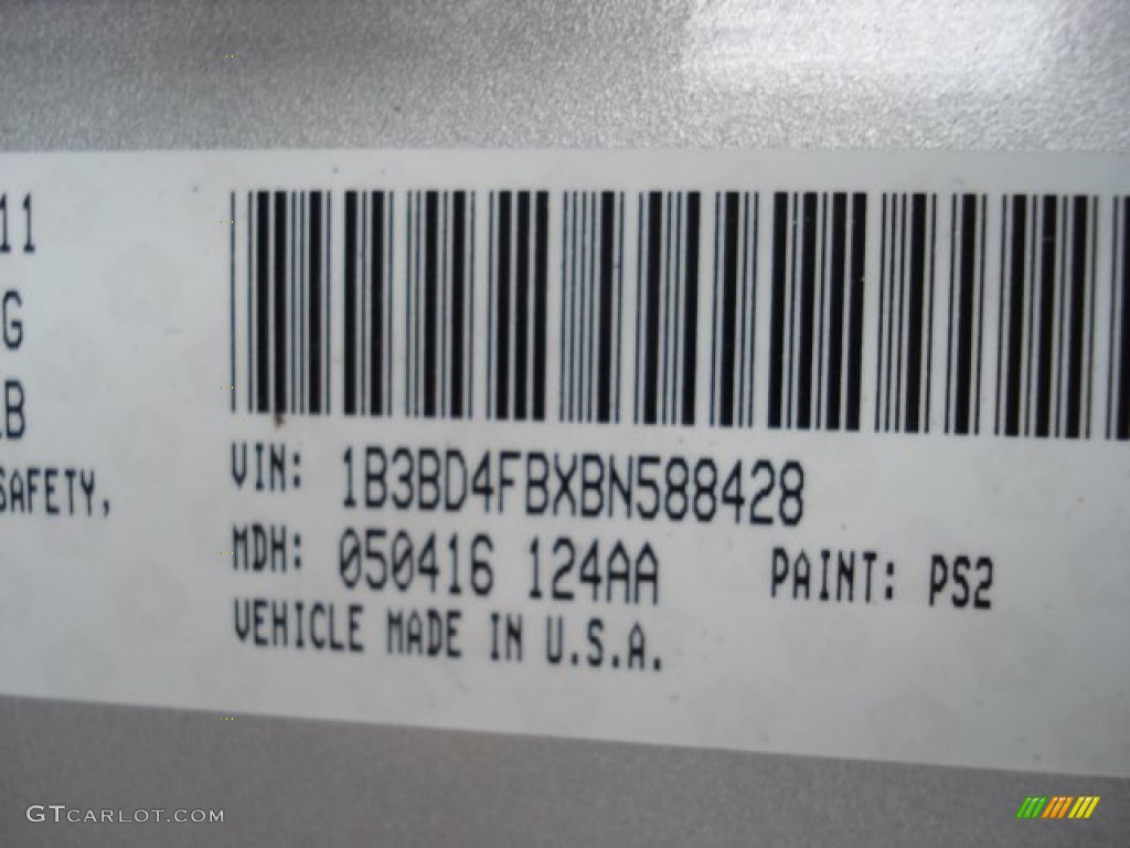 2011 Avenger Color Code PS2 for Bright Silver Metallic Photo #62447923