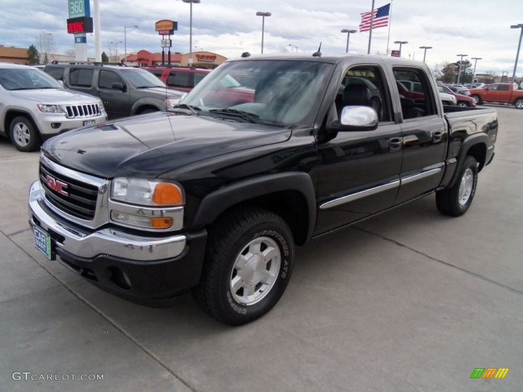 2005 Sierra 1500 SLT Crew Cab 4x4 - Onyx Black / Dark Pewter photo #5