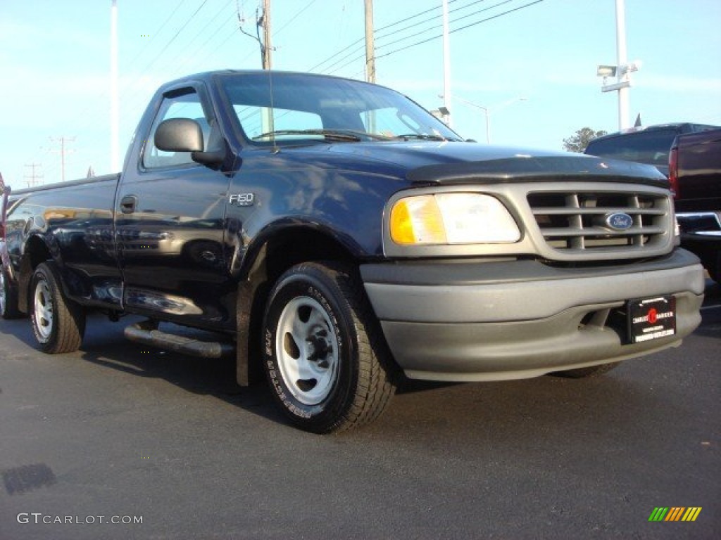 2002 F150 XL Regular Cab - True Blue Metallic / Dark Graphite photo #1