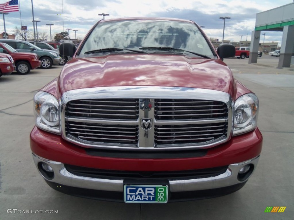 2008 Ram 1500 SLT Quad Cab 4x4 - Inferno Red Crystal Pearl / Medium Slate Gray photo #2