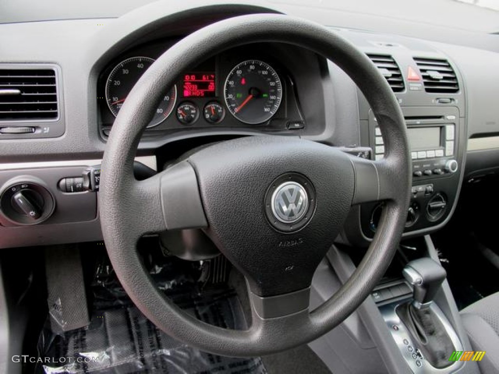 2009 Volkswagen Rabbit 4 Door Anthracite Steering Wheel Photo #62453242