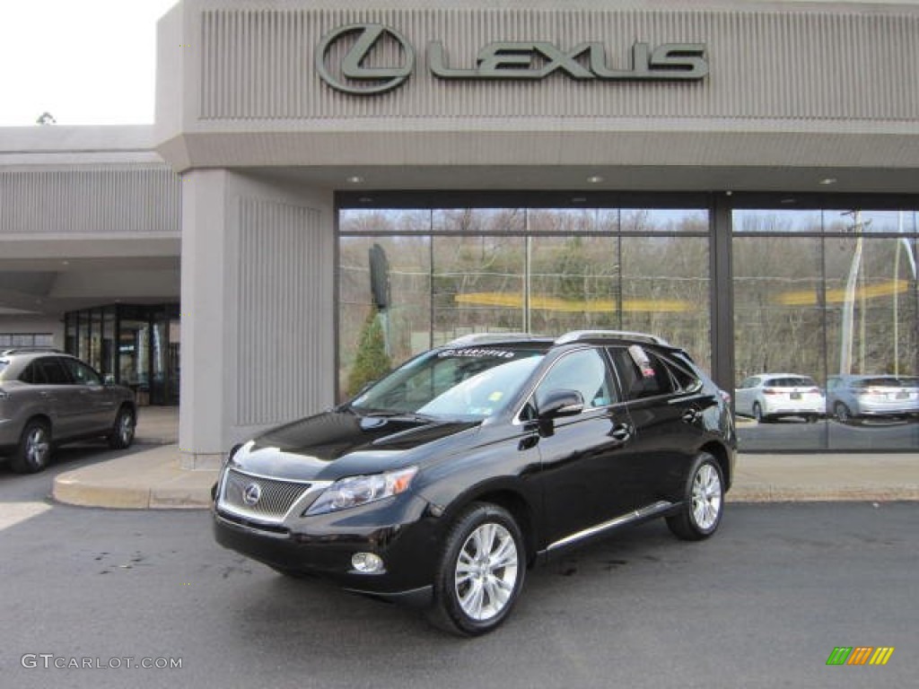 2010 RX 450h AWD Hybrid - Obsidian Black / Black/Brown Walnut photo #1