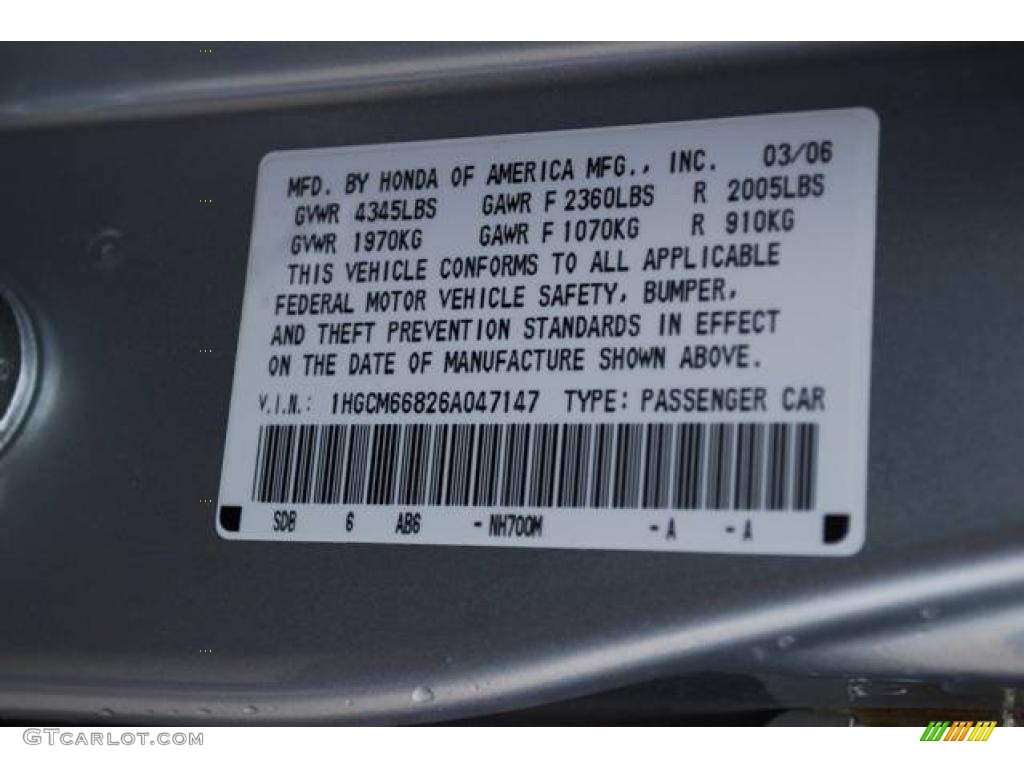 2006 Accord EX-L V6 Sedan - Alabaster Silver Metallic / Black photo #44
