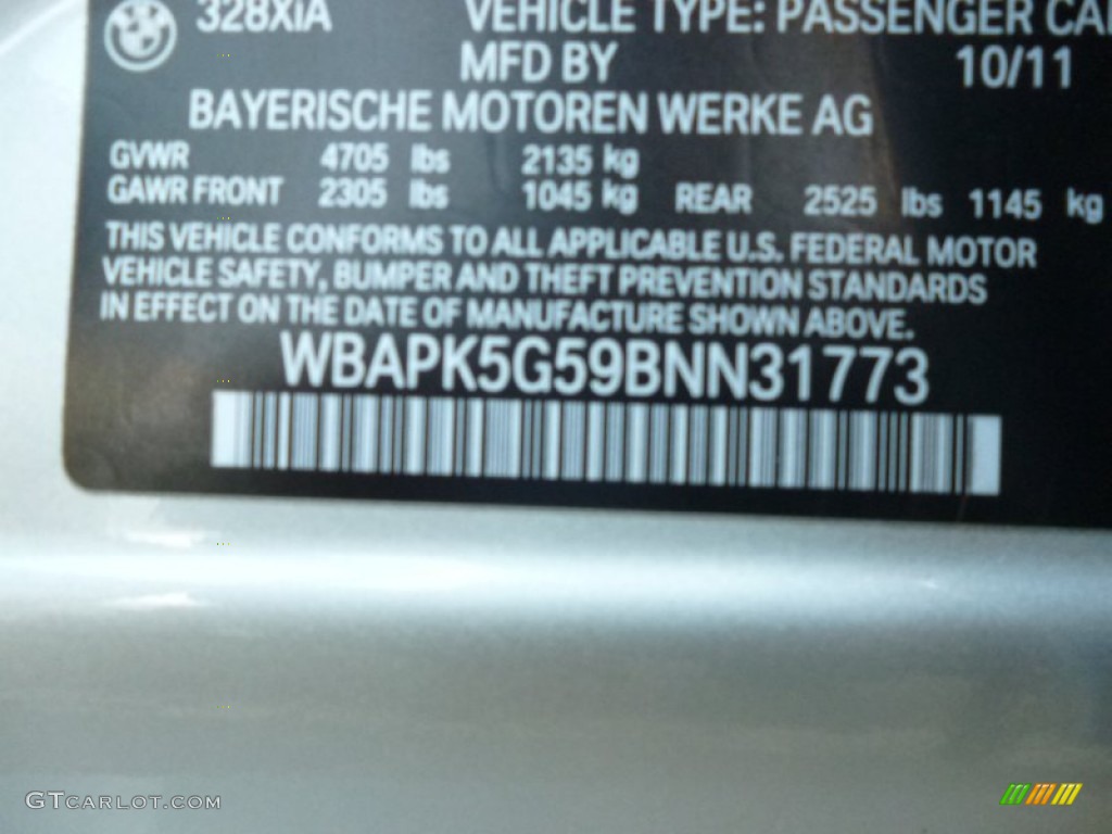 2011 3 Series 328i xDrive Sedan - Titanium Silver Metallic / Black photo #14