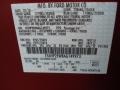 U6: Red Candy Metallic 2010 Ford Taurus SEL Color Code