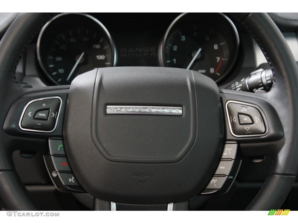 2012 Land Rover Range Rover Evoque Pure Ebony Steering Wheel Photo #62460496