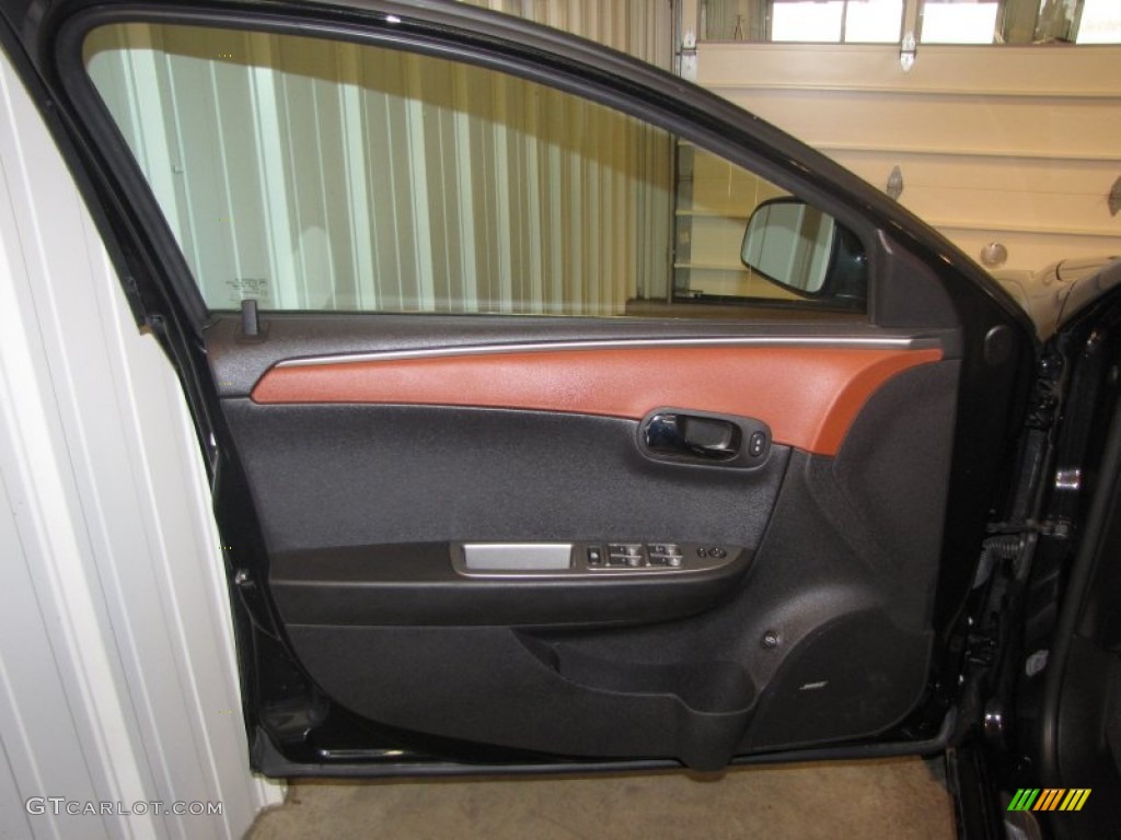 2011 Chevrolet Malibu LTZ Ebony/Brick Door Panel Photo #62460940