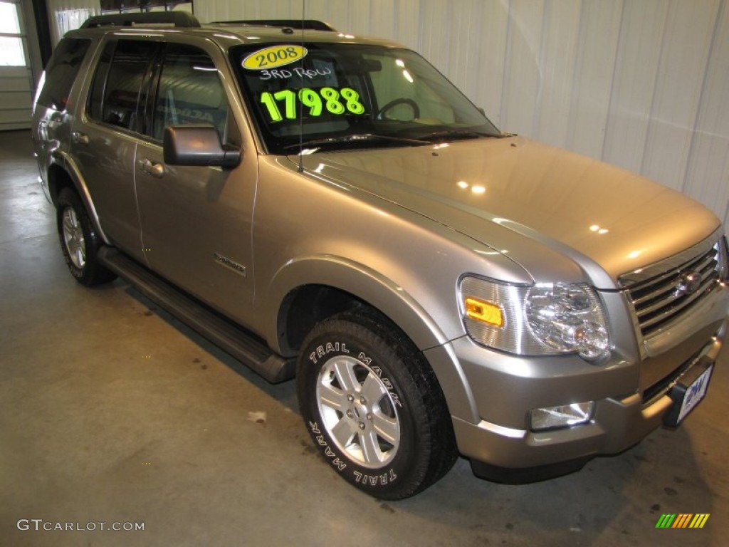 2008 Explorer XLT 4x4 - Vapor Silver Metallic / Black/Stone photo #1