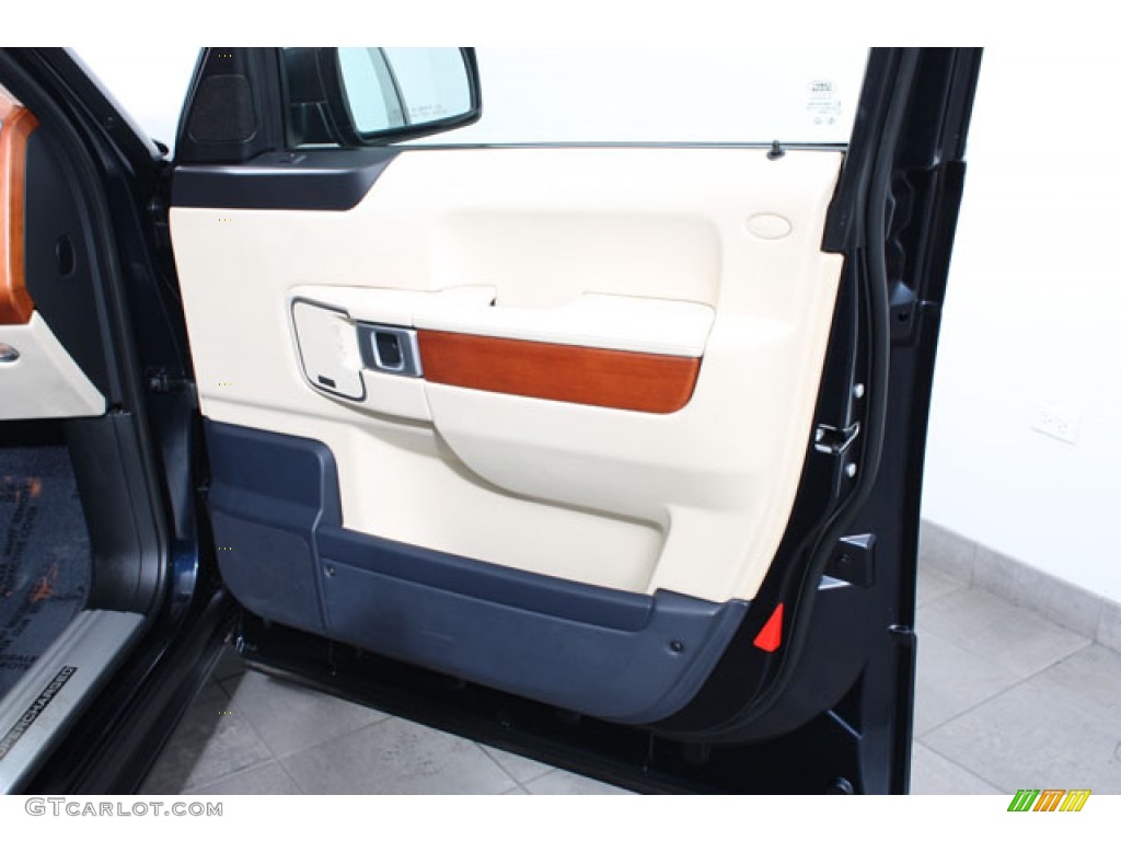 2009 Land Rover Range Rover Supercharged Navy Blue/Parchment Door Panel Photo #62461378