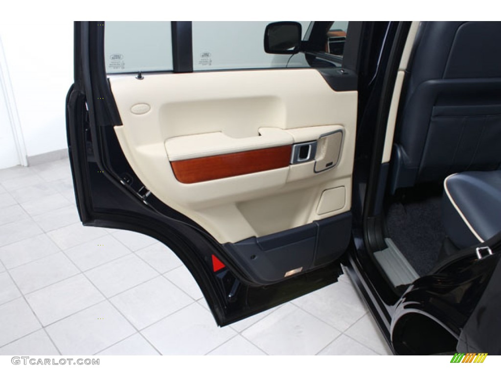 2009 Land Rover Range Rover Supercharged Navy Blue/Parchment Door Panel Photo #62461396