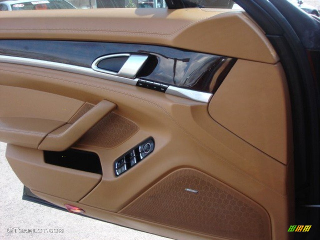 2010 Porsche Panamera 4S Cognac Natural Leather Door Panel Photo #62461540
