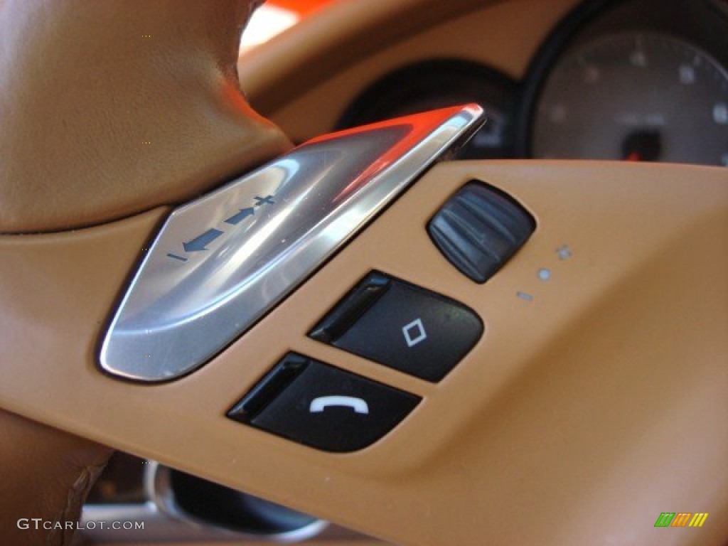 2010 Porsche Panamera 4S Cognac Natural Leather Steering Wheel Photo #62461582