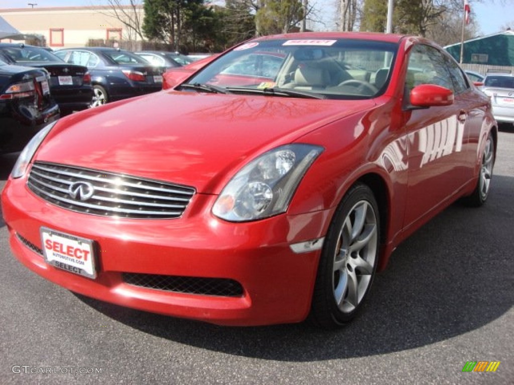 2003 G 35 Coupe - Laser Red / Willow photo #1