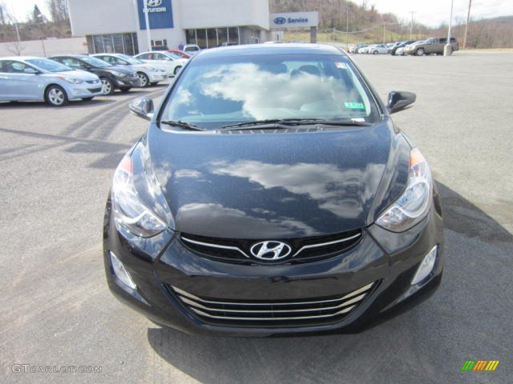 2012 Elantra Limited - Black Noir Pearl / Gray photo #2