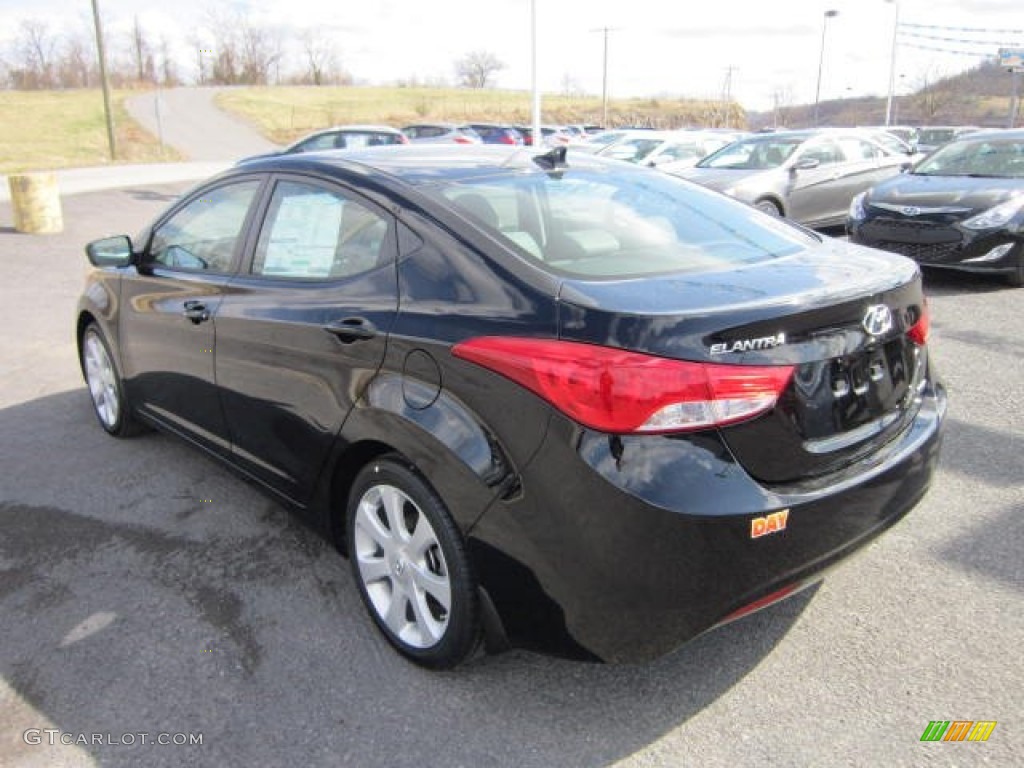 2012 Elantra Limited - Black Noir Pearl / Gray photo #5