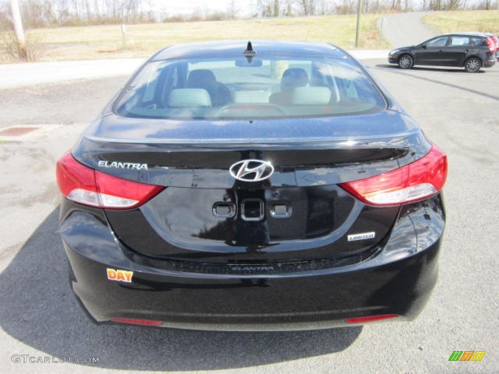 2012 Elantra Limited - Black Noir Pearl / Gray photo #6