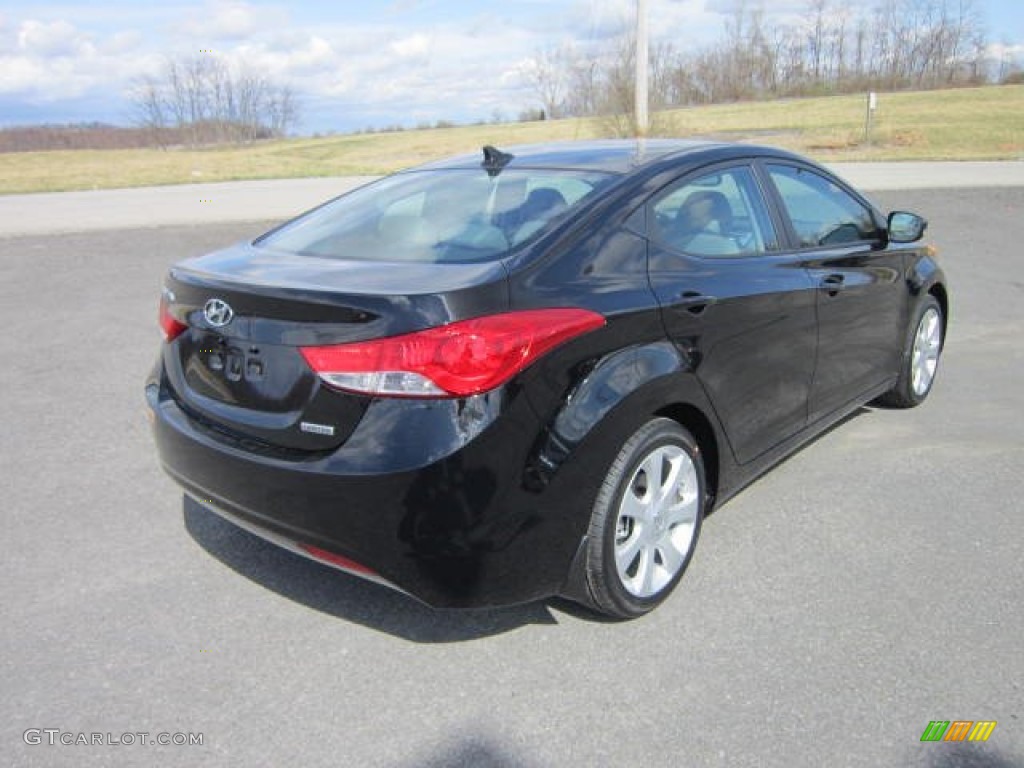 2012 Elantra Limited - Black Noir Pearl / Gray photo #7