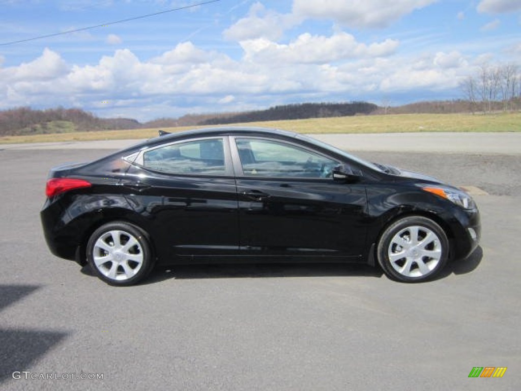 2012 Elantra Limited - Black Noir Pearl / Gray photo #8