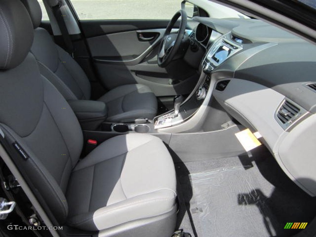 2012 Elantra Limited - Black Noir Pearl / Gray photo #10
