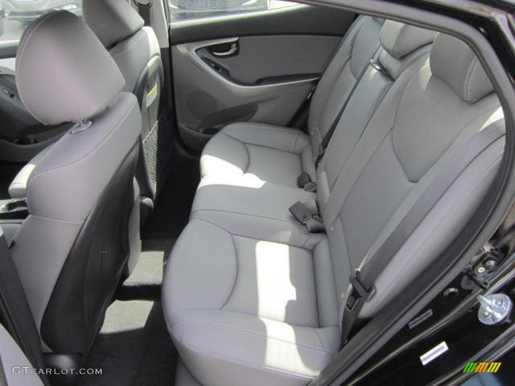 2012 Elantra Limited - Black Noir Pearl / Gray photo #13