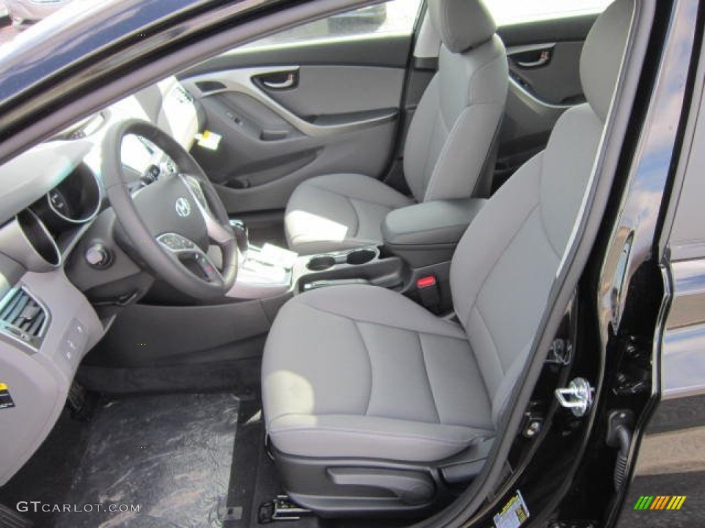 2012 Elantra Limited - Black Noir Pearl / Gray photo #14