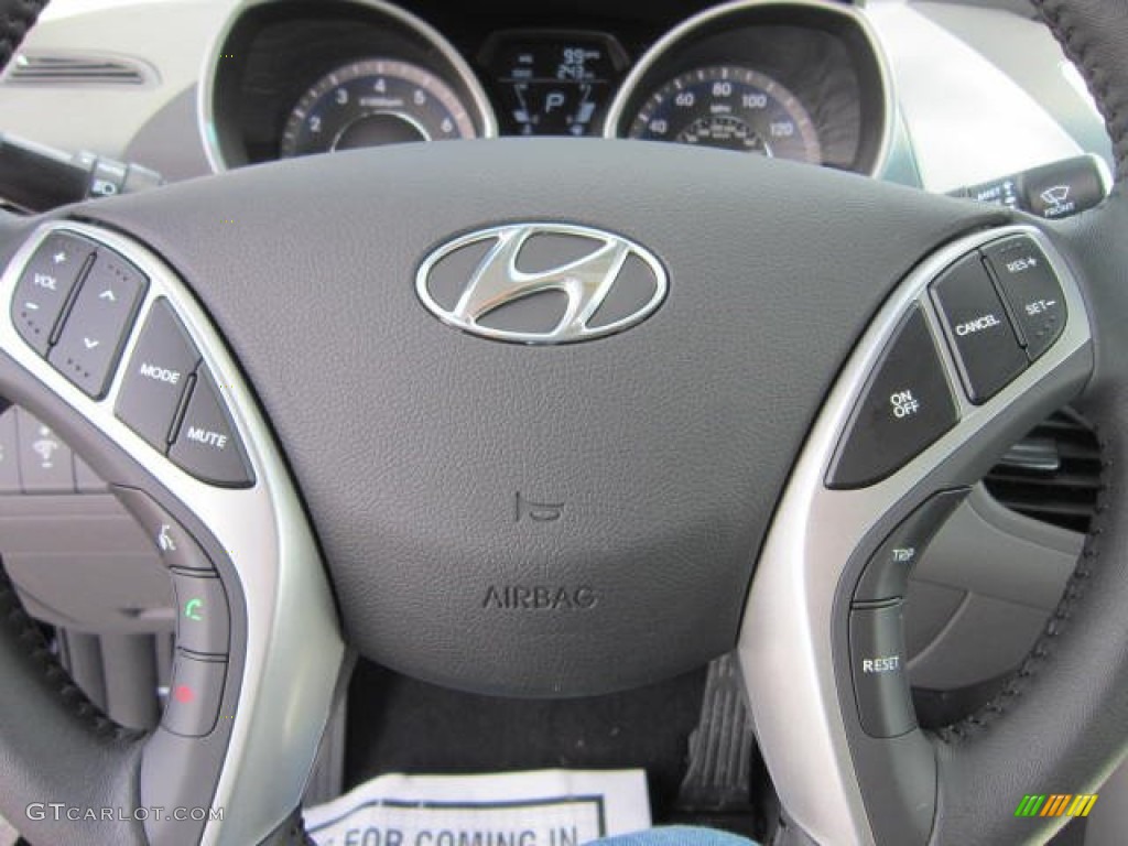 2012 Elantra Limited - Black Noir Pearl / Gray photo #19