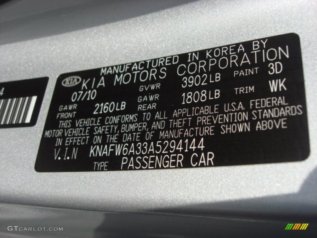 2010 Forte Koup Color Code 3D for Bright Silver Photo #62466598