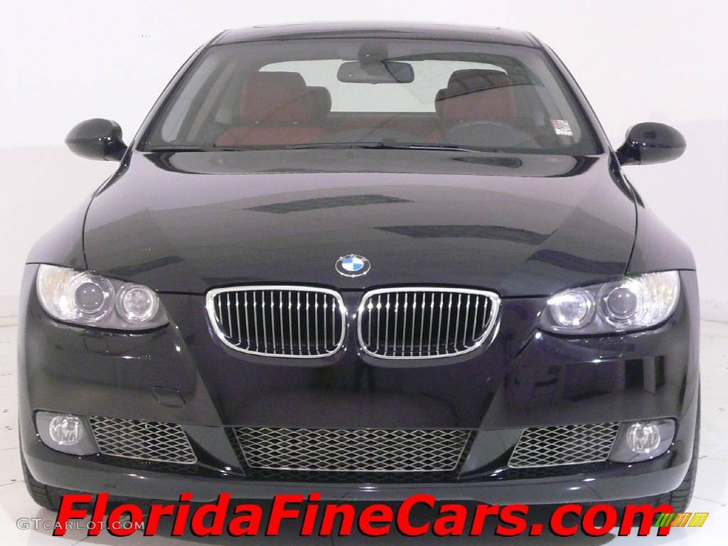 2007 3 Series 335i Coupe - Black Sapphire Metallic / Coral Red/Black photo #5